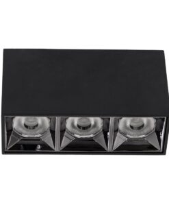 GloboStar® LUMINAR SUPERIOR 60324 Επιφανειακό LED Spot Downlight TrimLess 12W 1680lm 36° AC 220-240V IP20 Μ11.8 x Π4.2 x Υ6.6cm – Μαύρο με Κάτοπτρο Χρωμίου – Φυσικό Λευκό 4500K – Bridgelux High Lumen Chip Gen2 – TÜV Certified Driver – 5 Years Warranty