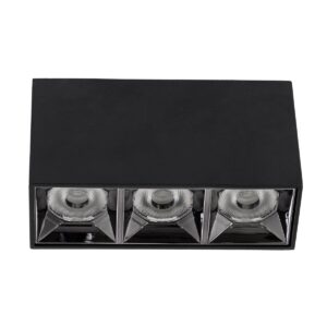 GloboStar® LUMINAR SUPERIOR 60325 Επιφανειακό LED Spot Downlight TrimLess 12W 1620lm 36° AC 220-240V IP20 Μ11.8 x Π4.2 x Υ6.6cm – Μαύρο με Κάτοπτρο Χρωμίου – Θερμό Λευκό 2700K – Bridgelux High Lumen Chip Gen2 – TÜV Certified Driver – 5 Years Warranty