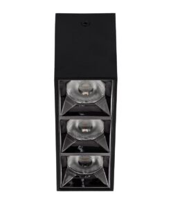 GloboStar® LUMINAR SUPERIOR 60325 Επιφανειακό LED Spot Downlight TrimLess 12W 1620lm 36° AC 220-240V IP20 Μ11.8 x Π4.2 x Υ6.6cm – Μαύρο με Κάτοπτρο Χρωμίου – Θερμό Λευκό 2700K – Bridgelux High Lumen Chip Gen2 – TÜV Certified Driver – 5 Years Warranty