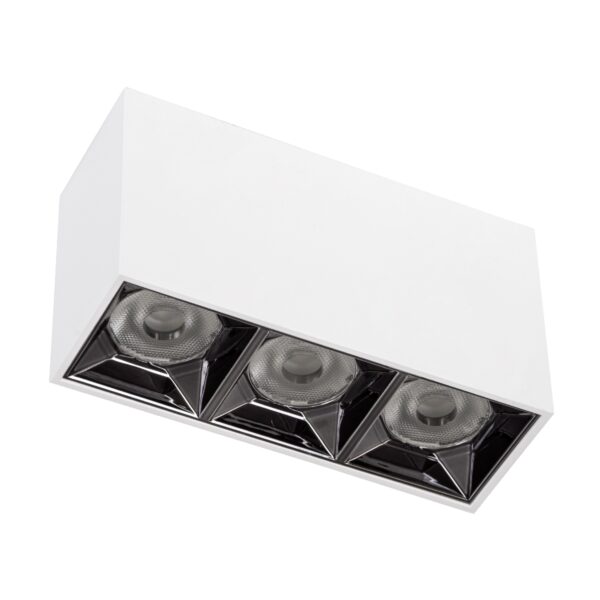 GloboStar® LUMINAR SUPERIOR 60327 Επιφανειακό LED Spot Downlight TrimLess 12W 1620lm 36° AC 220-240V IP20 Μ11.8 x Π4.2 x Υ6.6cm – Λευκό με Κάτοπτρο Χρωμίου – Θερμό Λευκό 2700K – Bridgelux High Lumen Chip Gen2 – TÜV Certified Driver – 5 Years Warranty