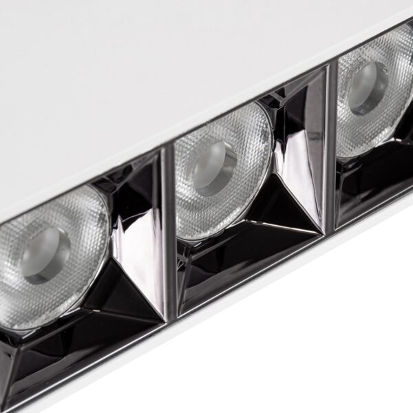 GloboStar® LUMINAR SUPERIOR 60327 Επιφανειακό LED Spot Downlight TrimLess 12W 1620lm 36° AC 220-240V IP20 Μ11.8 x Π4.2 x Υ6.6cm – Λευκό με Κάτοπτρο Χρωμίου – Θερμό Λευκό 2700K – Bridgelux High Lumen Chip Gen2 – TÜV Certified Driver – 5 Years Warranty