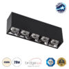 GloboStar® LUMINAR SUPERIOR 60328 Επιφανειακό LED Spot Downlight TrimLess 20W 2800lm 36° AC 220-240V IP20 Μ19.5 x Π4.2 x Υ6.6cm – Μαύρο με Κάτοπτρο Χρωμίου – Φυσικό Λευκό 4500K – Bridgelux High Lumen Chip Gen2 – TÜV Certified Driver – 5 Years Warranty