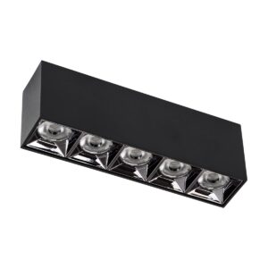 GloboStar® LUMINAR SUPERIOR 60328 Επιφανειακό LED Spot Downlight TrimLess 20W 2800lm 36° AC 220-240V IP20 Μ19.5 x Π4.2 x Υ6.6cm – Μαύρο με Κάτοπτρο Χρωμίου – Φυσικό Λευκό 4500K – Bridgelux High Lumen Chip Gen2 – TÜV Certified Driver – 5 Years Warranty