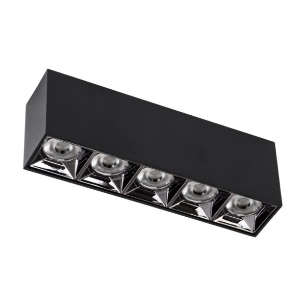 GloboStar® LUMINAR SUPERIOR 60328 Επιφανειακό LED Spot Downlight TrimLess 20W 2800lm 36° AC 220-240V IP20 Μ19.5 x Π4.2 x Υ6.6cm – Μαύρο με Κάτοπτρο Χρωμίου – Φυσικό Λευκό 4500K – Bridgelux High Lumen Chip Gen2 – TÜV Certified Driver – 5 Years Warranty