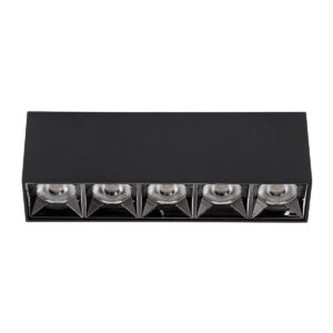 GloboStar® LUMINAR SUPERIOR 60329 Επιφανειακό LED Spot Downlight TrimLess 20W 2700lm 36° AC 220-240V IP20 Μ19.5 x Π4.2 x Υ6.6cm – Μαύρο με Κάτοπτρο Χρωμίου – Θερμό Λευκό 2700K – Bridgelux High Lumen Chip Gen2 – TÜV Certified Driver – 5 Years Warranty