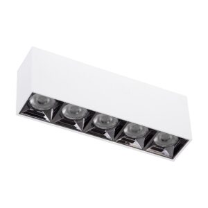 GloboStar® LUMINAR SUPERIOR 60330 Επιφανειακό LED Spot Downlight TrimLess 20W 2800lm 36° AC 220-240V IP20 Μ19.5 x Π4.2 x Υ6.6cm – Λευκό με Κάτοπτρο Χρωμίου – Φυσικό Λευκό 4500K – Bridgelux High Lumen Chip Gen2 – TÜV Certified Driver – 5 Years Warranty