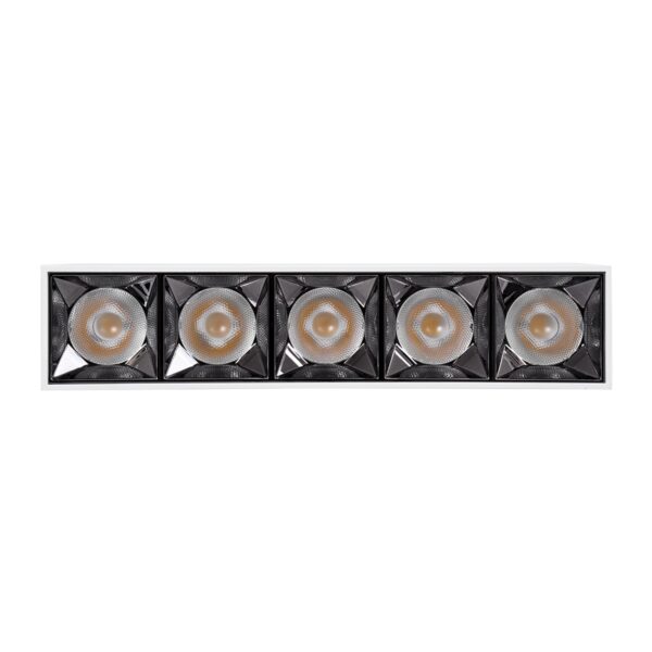 GloboStar® LUMINAR SUPERIOR 60331 Επιφανειακό LED Spot Downlight TrimLess 20W 2700lm 36° AC 220-240V IP20 Μ19.5 x Π4.2 x Υ6.6cm – Λευκό με Κάτοπτρο Χρωμίου – Θερμό Λευκό 2700K – Bridgelux High Lumen Chip Gen2 – TÜV Certified Driver – 5 Years Warranty