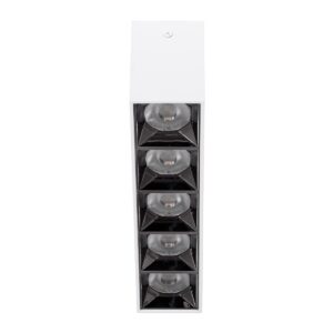 GloboStar® LUMINAR SUPERIOR 60331 Επιφανειακό LED Spot Downlight TrimLess 20W 2700lm 36° AC 220-240V IP20 Μ19.5 x Π4.2 x Υ6.6cm – Λευκό με Κάτοπτρο Χρωμίου – Θερμό Λευκό 2700K – Bridgelux High Lumen Chip Gen2 – TÜV Certified Driver – 5 Years Warranty