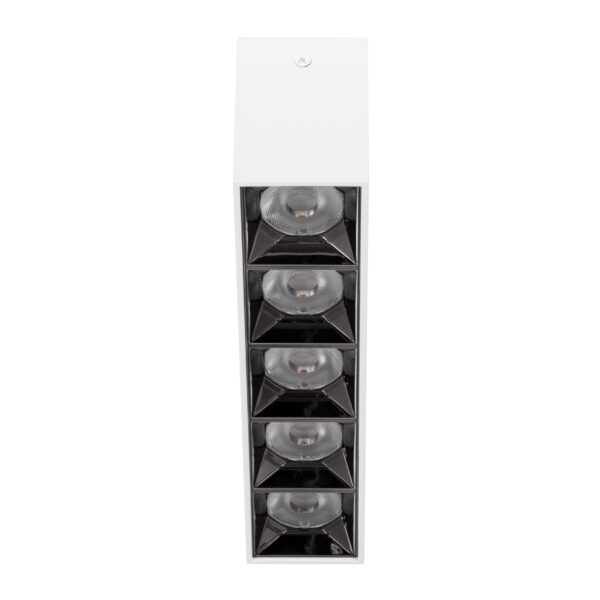GloboStar® LUMINAR SUPERIOR 60331 Επιφανειακό LED Spot Downlight TrimLess 20W 2700lm 36° AC 220-240V IP20 Μ19.5 x Π4.2 x Υ6.6cm – Λευκό με Κάτοπτρο Χρωμίου – Θερμό Λευκό 2700K – Bridgelux High Lumen Chip Gen2 – TÜV Certified Driver – 5 Years Warranty