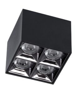 GloboStar® LUMINAR SUPERIOR 60333 Επιφανειακό LED Spot Downlight TrimLess 14W 1890lm 36° AC 220-240V IP20 Μ8.2 x Π8.2 x Υ6.6cm – Μαύρο με Κάτοπτρο Χρωμίου – Θερμό Λευκό 2700K – Bridgelux High Lumen Chip Gen2 – TÜV Certified Driver – 5 Years Warranty