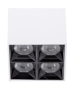 GloboStar® LUMINAR SUPERIOR 60334 Επιφανειακό LED Spot Downlight TrimLess 14W 1960lm 36° AC 220-240V IP20 Μ8.2 x Π8.2 x Υ6.6cm – Λευκό με Κάτοπτρο Χρωμίου – Φυσικό Λευκό 4500K – Bridgelux High Lumen Chip Gen2 – TÜV Certified Driver – 5 Years Warranty