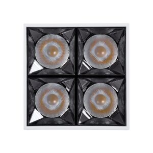 GloboStar® LUMINAR SUPERIOR 60334 Επιφανειακό LED Spot Downlight TrimLess 14W 1960lm 36° AC 220-240V IP20 Μ8.2 x Π8.2 x Υ6.6cm – Λευκό με Κάτοπτρο Χρωμίου – Φυσικό Λευκό 4500K – Bridgelux High Lumen Chip Gen2 – TÜV Certified Driver – 5 Years Warranty