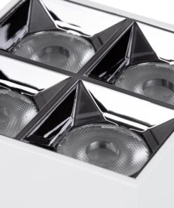 GloboStar® LUMINAR SUPERIOR 60334 Επιφανειακό LED Spot Downlight TrimLess 14W 1960lm 36° AC 220-240V IP20 Μ8.2 x Π8.2 x Υ6.6cm – Λευκό με Κάτοπτρο Χρωμίου – Φυσικό Λευκό 4500K – Bridgelux High Lumen Chip Gen2 – TÜV Certified Driver – 5 Years Warranty