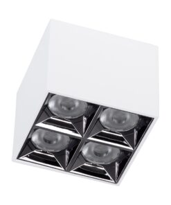 GloboStar® LUMINAR SUPERIOR 60335 Επιφανειακό LED Spot Downlight TrimLess 14W 1890lm 36° AC 220-240V IP20 Μ8.2 x Π8.2 x Υ6.6cm – Λευκό με Κάτοπτρο Χρωμίου – Θερμό Λευκό 2700K – Bridgelux High Lumen Chip Gen2 – TÜV Certified Driver – 5 Years Warranty