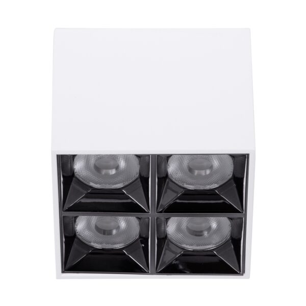 GloboStar® LUMINAR SUPERIOR 60335 Επιφανειακό LED Spot Downlight TrimLess 14W 1890lm 36° AC 220-240V IP20 Μ8.2 x Π8.2 x Υ6.6cm – Λευκό με Κάτοπτρο Χρωμίου – Θερμό Λευκό 2700K – Bridgelux High Lumen Chip Gen2 – TÜV Certified Driver – 5 Years Warranty