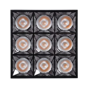 GloboStar® LUMINAR SUPERIOR 60337 Επιφανειακό LED Spot Downlight TrimLess 30W 4050lm 36° AC 220-240V IP20 Μ12 x Π12 x Υ6.6cm – Μαύρο με Κάτοπτρο Χρωμίου – Θερμό Λευκό 2700K – Bridgelux High Lumen Chip Gen2 – TÜV Certified Driver – 5 Years Warranty