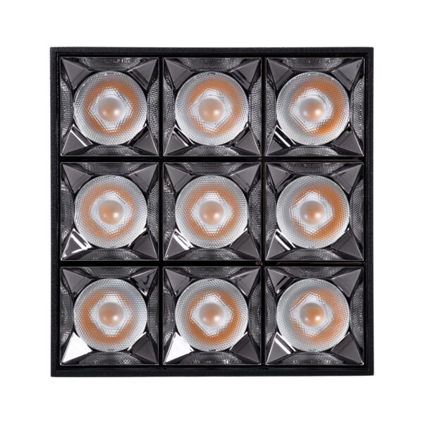 GloboStar® LUMINAR SUPERIOR 60337 Επιφανειακό LED Spot Downlight TrimLess 30W 4050lm 36° AC 220-240V IP20 Μ12 x Π12 x Υ6.6cm – Μαύρο με Κάτοπτρο Χρωμίου – Θερμό Λευκό 2700K – Bridgelux High Lumen Chip Gen2 – TÜV Certified Driver – 5 Years Warranty