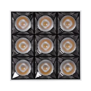 GloboStar® LUMINAR SUPERIOR 60338 Επιφανειακό LED Spot Downlight TrimLess 30W 4200lm 36° AC 220-240V IP20 Μ12 x Π12 x Υ6.6cm – Λευκό με Κάτοπτρο Χρωμίου – Φυσικό Λευκό 4500K – Bridgelux High Lumen Chip Gen2 – TÜV Certified Driver – 5 Years Warranty