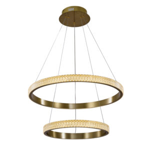 InLight Κρεμαστό φωτιστικό LED 94W 3000K από χρυσαφί αλουμίνιο και ακρυλικό D:50cm (6033-A-GL)