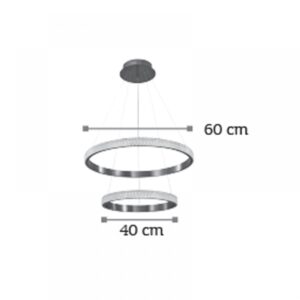 InLight Κρεμαστό φωτιστικό LED 94W 3000K από χρυσαφί αλουμίνιο και ακρυλικό D:50cm (6033-A-GL)