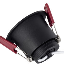 GloboStar® IP 60343 Χωνευτό LED Spot Downlight TrimLess Μπάνιου & WC Φ6.6cm 7W 700lm 45° AC 220-240V IP44 Φ6.6 x Υ5.3cm – Στρόγγυλο – Μαύρο – Θερμό Λευκό 2700K – Bridgelux COB – TÜV Certified Driver – 5 Years Warranty