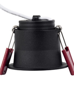 GloboStar® IP 60343 Χωνευτό LED Spot Downlight TrimLess Μπάνιου & WC Φ6.6cm 7W 700lm 45° AC 220-240V IP44 Φ6.6 x Υ5.3cm – Στρόγγυλο – Μαύρο – Θερμό Λευκό 2700K – Bridgelux COB – TÜV Certified Driver – 5 Years Warranty