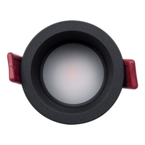 GloboStar® IP 60343 Χωνευτό LED Spot Downlight TrimLess Μπάνιου & WC Φ6.6cm 7W 700lm 45° AC 220-240V IP44 Φ6.6 x Υ5.3cm – Στρόγγυλο – Μαύρο – Θερμό Λευκό 2700K – Bridgelux COB – TÜV Certified Driver – 5 Years Warranty