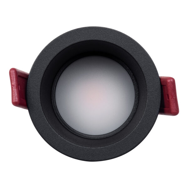 GloboStar® IP 60343 Χωνευτό LED Spot Downlight TrimLess Μπάνιου & WC Φ6.6cm 7W 700lm 45° AC 220-240V IP44 Φ6.6 x Υ5.3cm – Στρόγγυλο – Μαύρο – Θερμό Λευκό 2700K – Bridgelux COB – TÜV Certified Driver – 5 Years Warranty