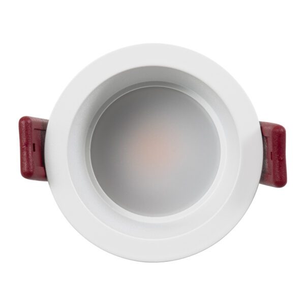 GloboStar® IP 60345 Χωνευτό LED Spot Downlight TrimLess Μπάνιου & WC Φ6.6cm 7W 700lm 45° AC 220-240V IP44 Φ6.6 x Υ5.3cm – Στρόγγυλο – Λευκό – Θερμό Λευκό 2700K – Bridgelux COB – TÜV Certified Driver – 5 Years Warranty