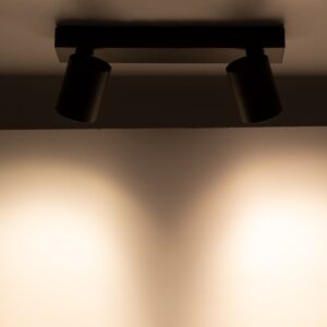 GloboStar® LEONARDO 60346 Μοντέρνο Φωτιστικό Οροφής Ράγα με Κινούμενα Σποτ LED Spot Downlight 20W 2400lm 60° AC 220-240V IP20 Μ32 x Π7 x Υ11.8cm – Μαύρο – Φυσικό Λευκό 4500K – Bridgelux COB – 5 Years Warranty