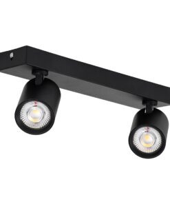 GloboStar® LEONARDO 60346 Μοντέρνο Φωτιστικό Οροφής Ράγα με Κινούμενα Σποτ LED Spot Downlight 20W 2400lm 60° AC 220-240V IP20 Μ32 x Π7 x Υ11.8cm – Μαύρο – Φυσικό Λευκό 4500K – Bridgelux COB – 5 Years Warranty