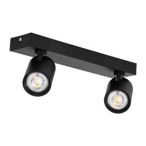 GloboStar® LEONARDO 60346 Μοντέρνο Φωτιστικό Οροφής Ράγα με Κινούμενα Σποτ LED Spot Downlight 20W 2400lm 60° AC 220-240V IP20 Μ32 x Π7 x Υ11.8cm – Μαύρο – Φυσικό Λευκό 4500K – Bridgelux COB – 5 Years Warranty