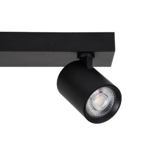 GloboStar® LEONARDO 60346 Μοντέρνο Φωτιστικό Οροφής Ράγα με Κινούμενα Σποτ LED Spot Downlight 20W 2400lm 60° AC 220-240V IP20 Μ32 x Π7 x Υ11.8cm – Μαύρο – Φυσικό Λευκό 4500K – Bridgelux COB – 5 Years Warranty