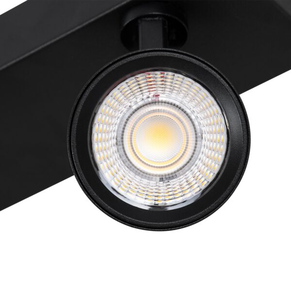 GloboStar® LEONARDO 60346 Μοντέρνο Φωτιστικό Οροφής Ράγα με Κινούμενα Σποτ LED Spot Downlight 20W 2400lm 60° AC 220-240V IP20 Μ32 x Π7 x Υ11.8cm – Μαύρο – Φυσικό Λευκό 4500K – Bridgelux COB – 5 Years Warranty