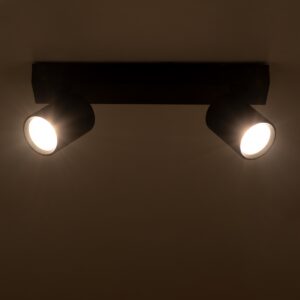 GloboStar® LEONARDO 60346 Μοντέρνο Φωτιστικό Οροφής Ράγα με Κινούμενα Σποτ LED Spot Downlight 20W 2400lm 60° AC 220-240V IP20 Μ32 x Π7 x Υ11.8cm – Μαύρο – Φυσικό Λευκό 4500K – Bridgelux COB – 5 Years Warranty