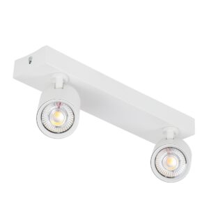 GloboStar® LEONARDO 60347 Μοντέρνο Φωτιστικό Οροφής Ράγα με Κινούμενα Σποτ LED Spot Downlight 20W 2400lm 60° AC 220-240V IP20 Μ32 x Π7 x Υ11.8cm – Λευκό – Φυσικό Λευκό 4500K – Bridgelux COB – 5 Years Warranty