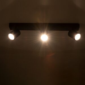 GloboStar® LEONARDO 60348 Μοντέρνο Φωτιστικό Οροφής Ράγα με Κινούμενα Σποτ LED Spot Downlight 30W 3600lm 60° AC 220-240V IP20 Μ52 x Π7 x Υ11.8cm – Μαύρο – Φυσικό Λευκό 4500K – Bridgelux COB – 5 Years Warranty