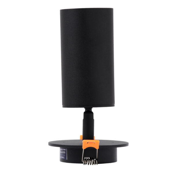 GloboStar® LEO 60350 Χωνευτό Κινούμενο Στρόγγυλο Φωτιστικό Σποτ Αλουμινίου με Ντουί GU10 AC 220-240V IP20 Φ6 x Υ17cm – Μαύρο – 5 Years Warranty