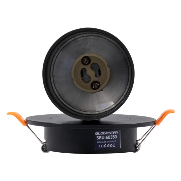 GloboStar® LEO 60350 Χωνευτό Κινούμενο Στρόγγυλο Φωτιστικό Σποτ Αλουμινίου με Ντουί GU10 AC 220-240V IP20 Φ6 x Υ17cm – Μαύρο – 5 Years Warranty