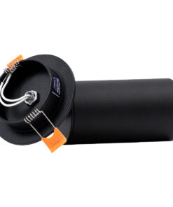 GloboStar® LEO 60350 Χωνευτό Κινούμενο Στρόγγυλο Φωτιστικό Σποτ Αλουμινίου με Ντουί GU10 AC 220-240V IP20 Φ6 x Υ17cm – Μαύρο – 5 Years Warranty