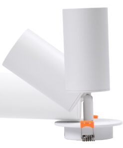 GloboStar® LEO 60351 Χωνευτό Κινούμενο Στρόγγυλο Φωτιστικό Σποτ Αλουμινίου με Ντουί GU10 AC 220-240V IP20 Φ6 x Υ17cm – Λευκό – 5 Years Warranty