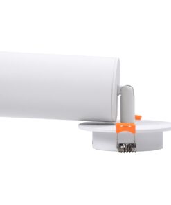 GloboStar® LEO 60351 Χωνευτό Κινούμενο Στρόγγυλο Φωτιστικό Σποτ Αλουμινίου με Ντουί GU10 AC 220-240V IP20 Φ6 x Υ17cm – Λευκό – 5 Years Warranty