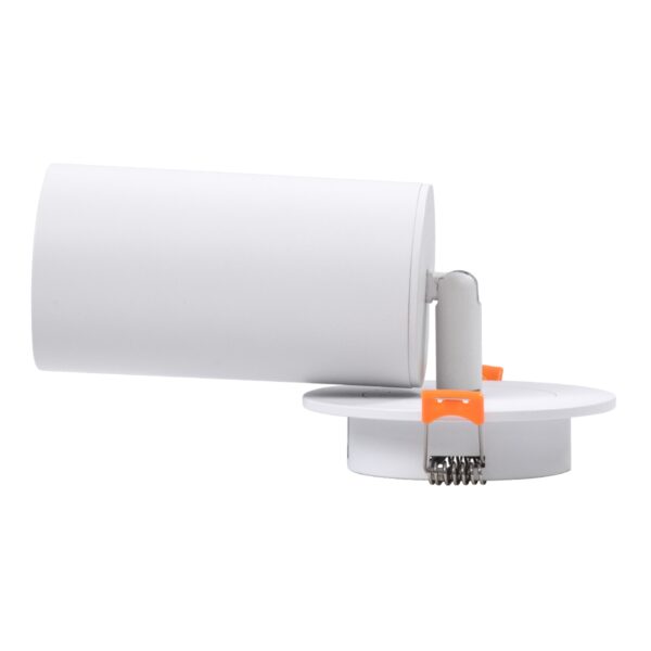 GloboStar® LEO 60351 Χωνευτό Κινούμενο Στρόγγυλο Φωτιστικό Σποτ Αλουμινίου με Ντουί GU10 AC 220-240V IP20 Φ6 x Υ17cm – Λευκό – 5 Years Warranty