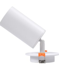 GloboStar® LEO 60351 Χωνευτό Κινούμενο Στρόγγυλο Φωτιστικό Σποτ Αλουμινίου με Ντουί GU10 AC 220-240V IP20 Φ6 x Υ17cm – Λευκό – 5 Years Warranty