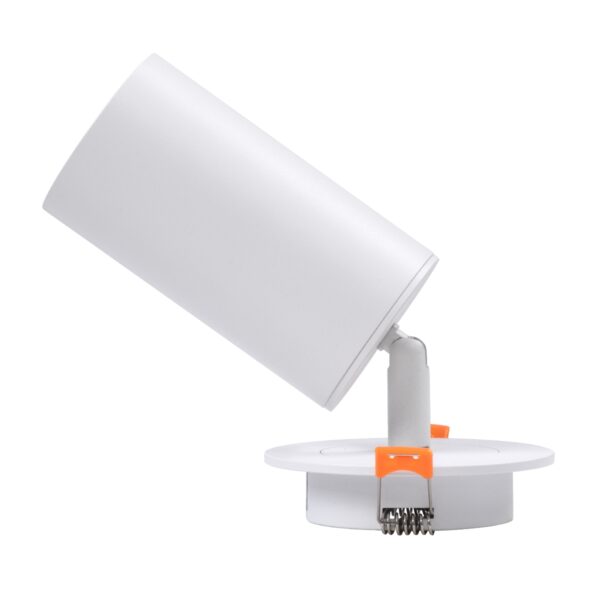 GloboStar® LEO 60351 Χωνευτό Κινούμενο Στρόγγυλο Φωτιστικό Σποτ Αλουμινίου με Ντουί GU10 AC 220-240V IP20 Φ6 x Υ17cm – Λευκό – 5 Years Warranty