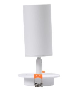 GloboStar® LEO 60351 Χωνευτό Κινούμενο Στρόγγυλο Φωτιστικό Σποτ Αλουμινίου με Ντουί GU10 AC 220-240V IP20 Φ6 x Υ17cm – Λευκό – 5 Years Warranty