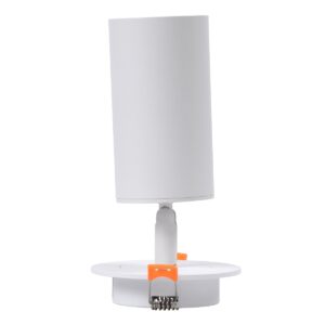GloboStar® LEO 60351 Χωνευτό Κινούμενο Στρόγγυλο Φωτιστικό Σποτ Αλουμινίου με Ντουί GU10 AC 220-240V IP20 Φ6 x Υ17cm – Λευκό – 5 Years Warranty