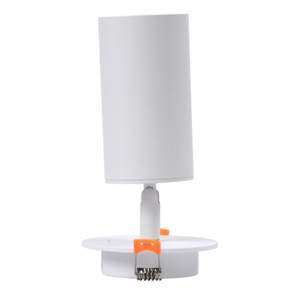 GloboStar® LEO 60351 Χωνευτό Κινούμενο Στρόγγυλο Φωτιστικό Σποτ Αλουμινίου με Ντουί GU10 AC 220-240V IP20 Φ6 x Υ17cm – Λευκό – 5 Years Warranty