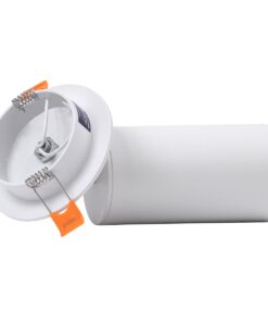 GloboStar® LEO 60351 Χωνευτό Κινούμενο Στρόγγυλο Φωτιστικό Σποτ Αλουμινίου με Ντουί GU10 AC 220-240V IP20 Φ6 x Υ17cm – Λευκό – 5 Years Warranty