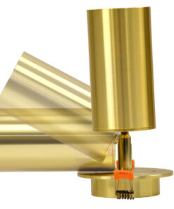 GloboStar® LEO 60352 Χωνευτό Κινούμενο Στρόγγυλο Φωτιστικό Σποτ Αλουμινίου με Ντουί GU10 AC 220-240V IP20 Φ6 x Υ17cm – Χρυσό Πλατίνα – 5 Years Warranty